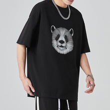 Load image into Gallery viewer, Panda Head Print Crew Neck T-shirt