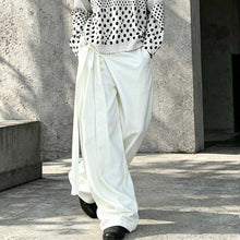 Load image into Gallery viewer, Lace-up A-line Straight Leg Thickened Loose Casual Pants