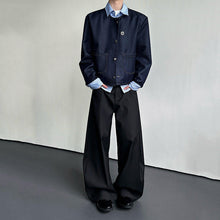 Load image into Gallery viewer, Striped Patchwork Shirt Collar Faux Two-piece Jacket