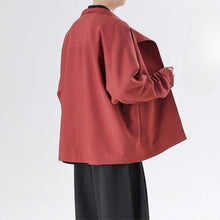 Load image into Gallery viewer, Cotton and Linen Loose Casual Stand Collar Jacket