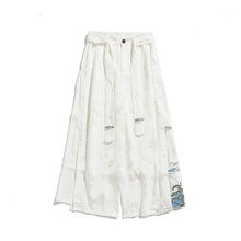 Load image into Gallery viewer, Cotton and Linen Loose Embroidered Wide-leg Pants