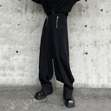 Load image into Gallery viewer, Black Zipper Style Casual Loose Draped Leggings Pants