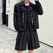 Load image into Gallery viewer, Wood Ear Trim Jacket Shorts Two-Piece Set
