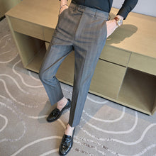 Load image into Gallery viewer, British Plaid Slim-fit Casual Trousers