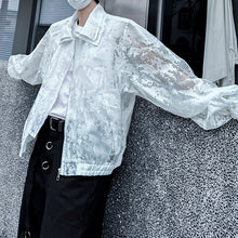 Load image into Gallery viewer, Patterned Double Neckline Shoulder Padded Jacket