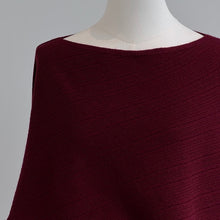 Load image into Gallery viewer, Women's Ribbed Knit Off Shoulder Belted Asymmetrical Hem Sweater
