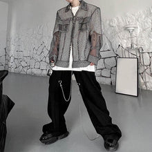 Load image into Gallery viewer, Cutout Mesh Casual Double Zip Jacket