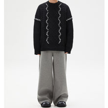 Load image into Gallery viewer, Irregular Black Knitted Twist Sweater