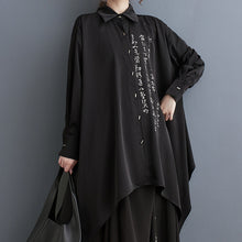 Load image into Gallery viewer, Loose Calligraphy Print Shirt Irregular Wide Leg Culottes