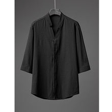 Load image into Gallery viewer, Retro Ice Silk Short Sleeve V-Neck Shirt Drawstring Trousers Two-Piece Set