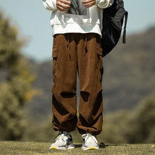 Load image into Gallery viewer, Japanese Retro Loose Corduroy Pocket Pants