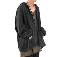 Load image into Gallery viewer, Hooded Loose Zip-Up Cardigan Jacket