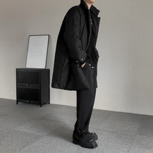Load image into Gallery viewer, Black Loose Casual Cotton Coat