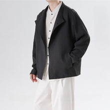 Load image into Gallery viewer, Cotton and Linen Loose Casual Stand Collar Jacket