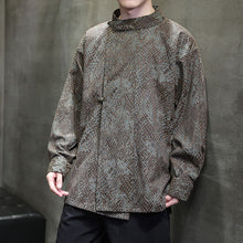 Load image into Gallery viewer, Vintage Python Jacquard Disc-button Shirt