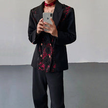 Load image into Gallery viewer, Vintage 3D Rose Velvet Jewel Tie-Strap Blazer