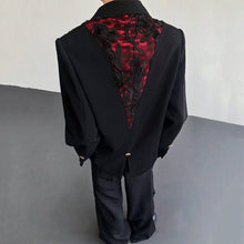 Load image into Gallery viewer, Vintage 3D Rose Velvet Jewel Tie-Strap Blazer