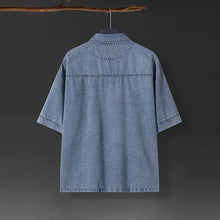 Load image into Gallery viewer, Denim Loose Button-Up T-Shirt