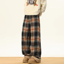 Load image into Gallery viewer, American Retro Plaid Thick Warm Trousers