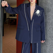 Load image into Gallery viewer, 3D Lines Loose Suit Jacket Straight-leg Suit Pants Two-piece Set