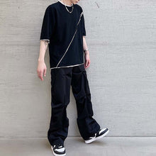 Load image into Gallery viewer, Contrast Color Splicing Short Sleeve T-sleeve