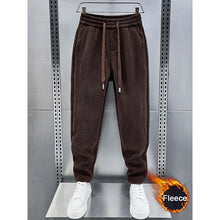 Load image into Gallery viewer, Mid-rise Loose-fitting Corduroy Track Pants
