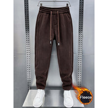 Load image into Gallery viewer, Mid-rise Loose-fitting Corduroy Track Pants