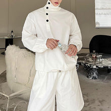 Load image into Gallery viewer, Stand Collar Side Button Tops Shorts Casual Suits