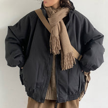 Load image into Gallery viewer, Retro Coffee Vertical Striped Cotton Coat