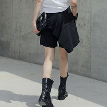 Load image into Gallery viewer, Dark High Waist Cut Edge Shorts