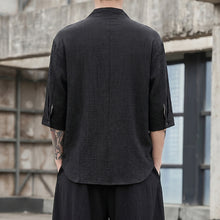 Load image into Gallery viewer, Vintage Ice Silk Loose Zen Clothes Half Sleeve T-shirt