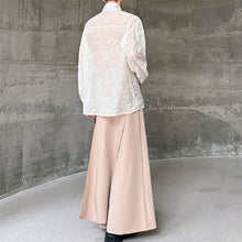 Load image into Gallery viewer, 3D Floral Stand Collar Long Sleeve Shirt