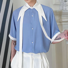 Load image into Gallery viewer, Summer Blue and White Tie Shirt