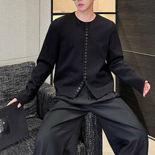 Load image into Gallery viewer, Round Neck Cardigan Sweatshirt with A Row of Buttons