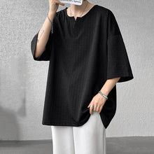 Load image into Gallery viewer, Embossed V-neck Casual T-shirt