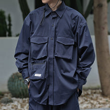 Load image into Gallery viewer, Japanese Loose Multi-pocket Shirt
