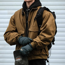 Load image into Gallery viewer, Retro Patchwork Loose-fitting Thick Collared Jacket