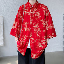 Load image into Gallery viewer, Dragon Pattern Casual Square Collar Shirt