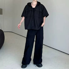 Load image into Gallery viewer, Oversized Hooded Utility Shirt with Large Pockets
