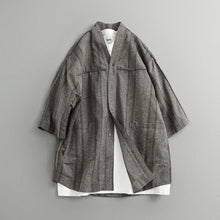 Load image into Gallery viewer, Japanese Striped Loose Kimono Shirt Half Sleeve Cardigan