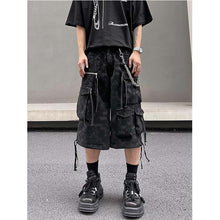 Load image into Gallery viewer, Tie-Dye Multi-Pocket Cropped Cargo Shorts