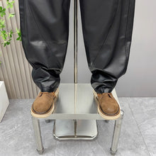 Load image into Gallery viewer, PU Loose Stitching Straight Harem Pants