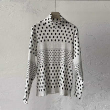 Load image into Gallery viewer, Ink-wash Polka Dot Turtleneck Pleated Base Layer Top