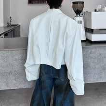 Load image into Gallery viewer, Curved Scimitar Sleeve Collarless Cropped Cardigan