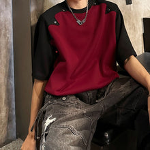 Load image into Gallery viewer, Contrast Color Stitching Short Sleeves T-shirt