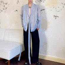 Load image into Gallery viewer, Sequined Lace-Up Stage Blazer