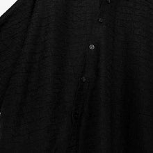 Load image into Gallery viewer, Dark Jacquard Retro Irregular Hem Short-sleeved Shirt