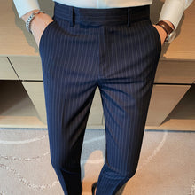 Load image into Gallery viewer, Striped Business Casual Slim Fit Suit Pants