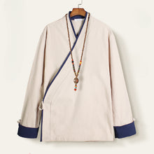 Load image into Gallery viewer, Linen Loose Cotton and Linen Slanted Lapel Cardigan