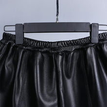 Load image into Gallery viewer, Leather A-line Elastic High Waist Loose Slim Wide Leg Shorts